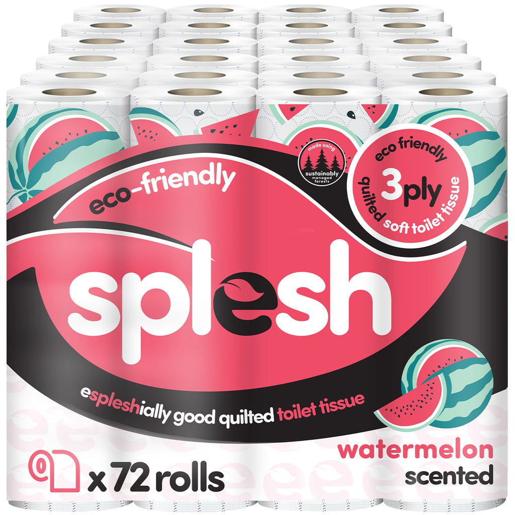 Splesh Watermelon Scented Toilet Roll 72 Pack + FREE Spirits of Tera 12 Pack