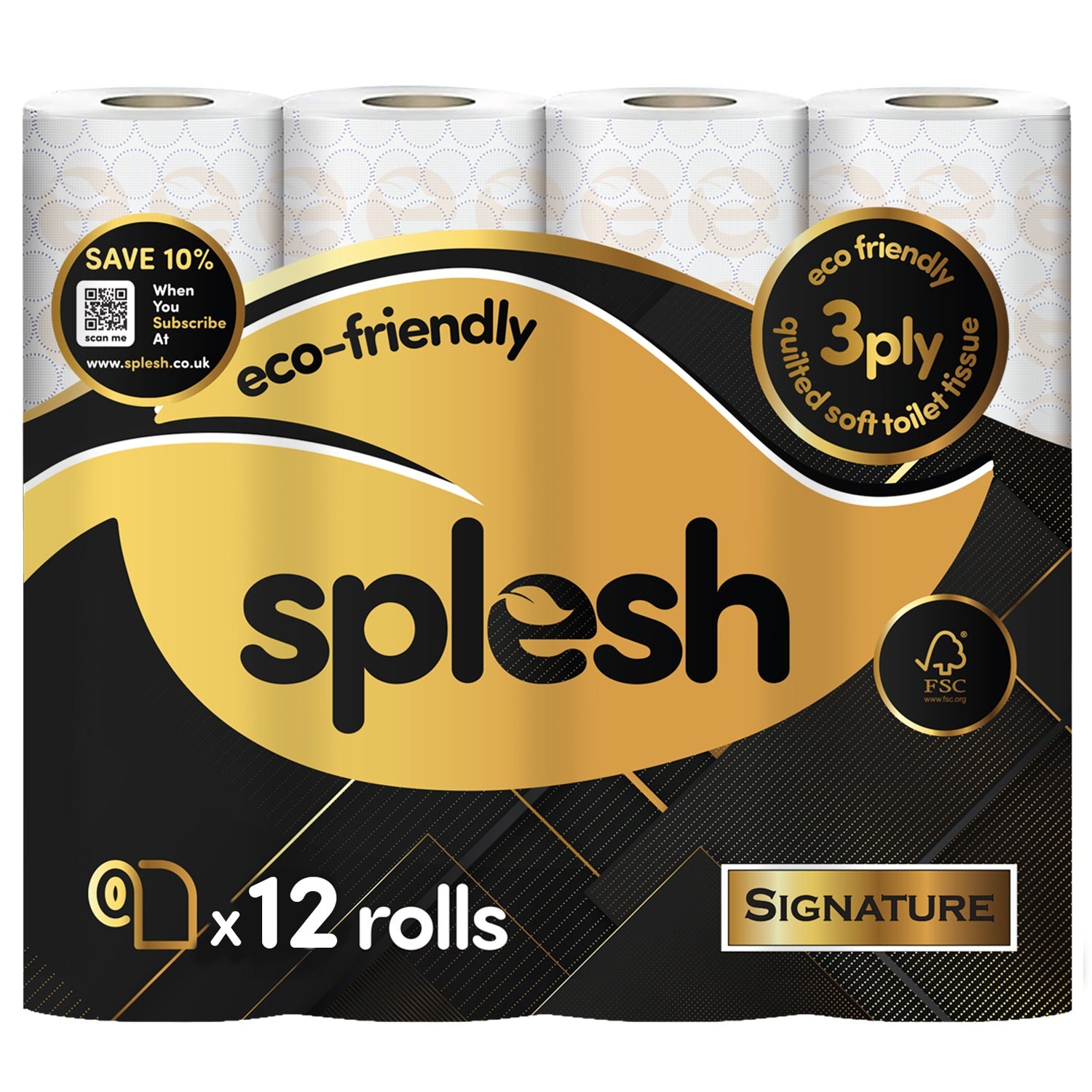 Splesh Toilet Roll Signature Scented 12 Rolls|Quilted 3-Ply Soft Toilet Paper
