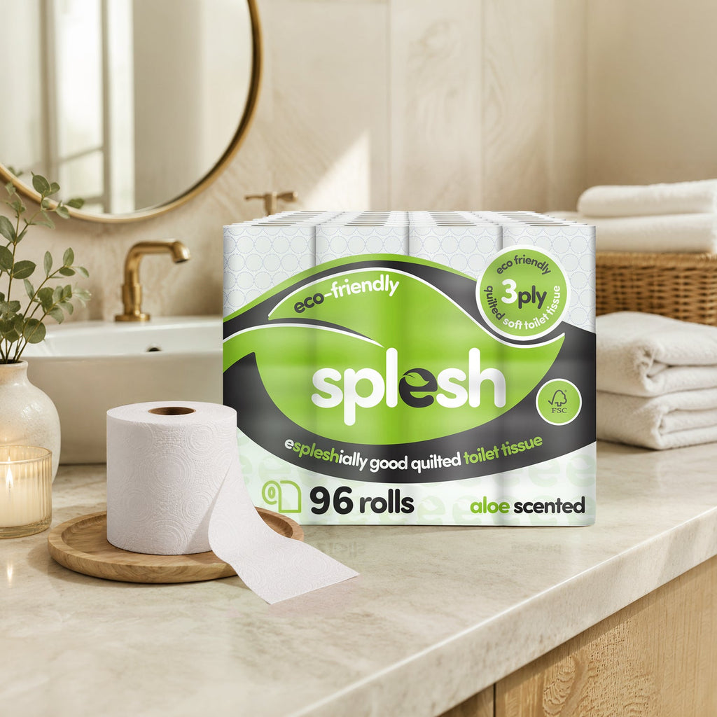 Splesh Toilet Roll Eco-Friendly, Soft & Quilted, Aloe Vera 96 Rolls