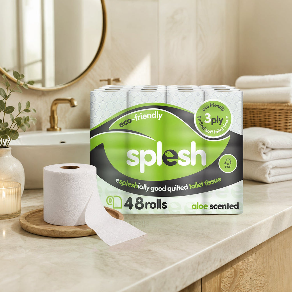 Splesh Toilet Roll Soft & Quilted 3-Ply AloeVera Scented Toilet Tissue, 48 Rolls