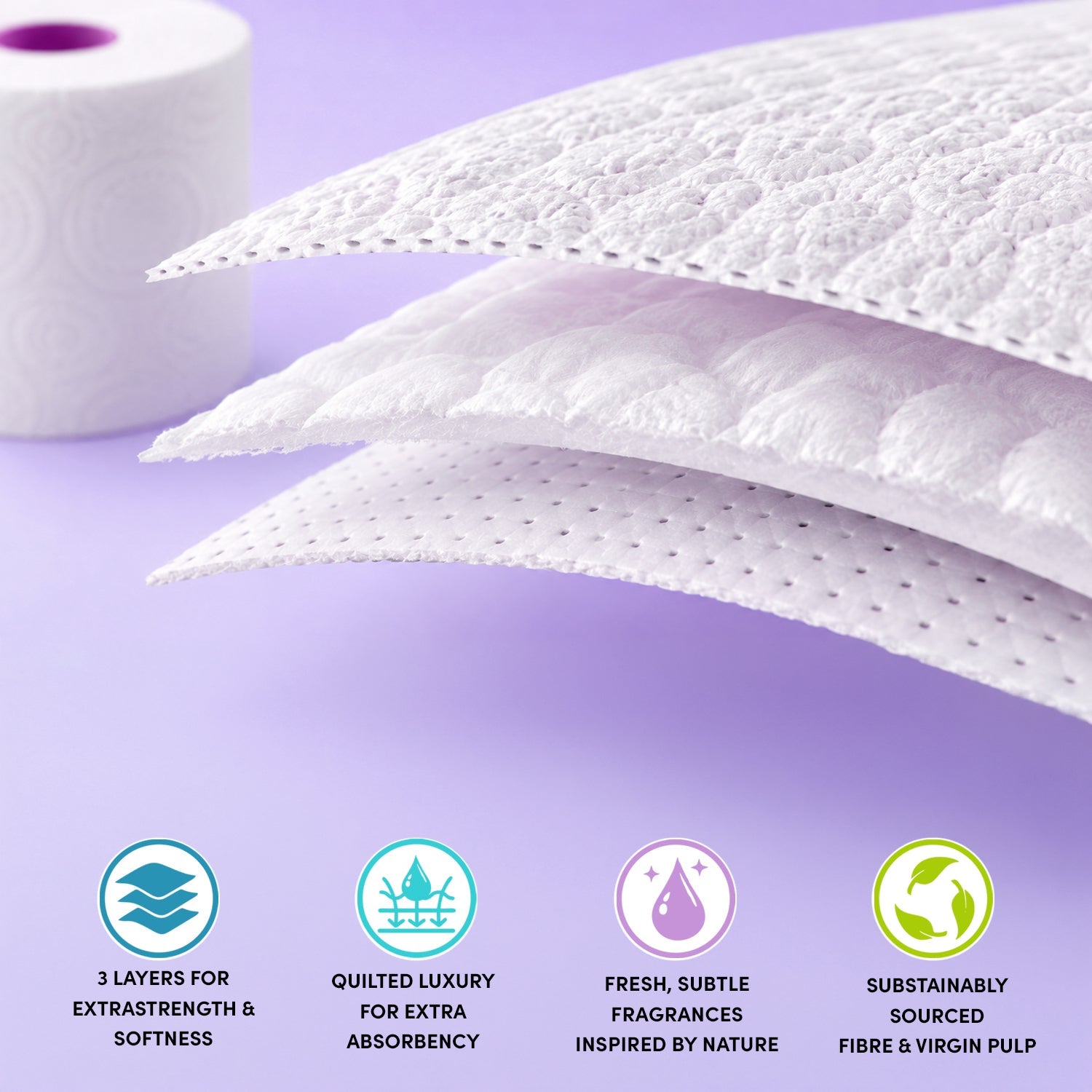Splesh Quilted Luna Bloom 3-Ply Luxury Scented Toilet Tissue Paper, 72 Rolls