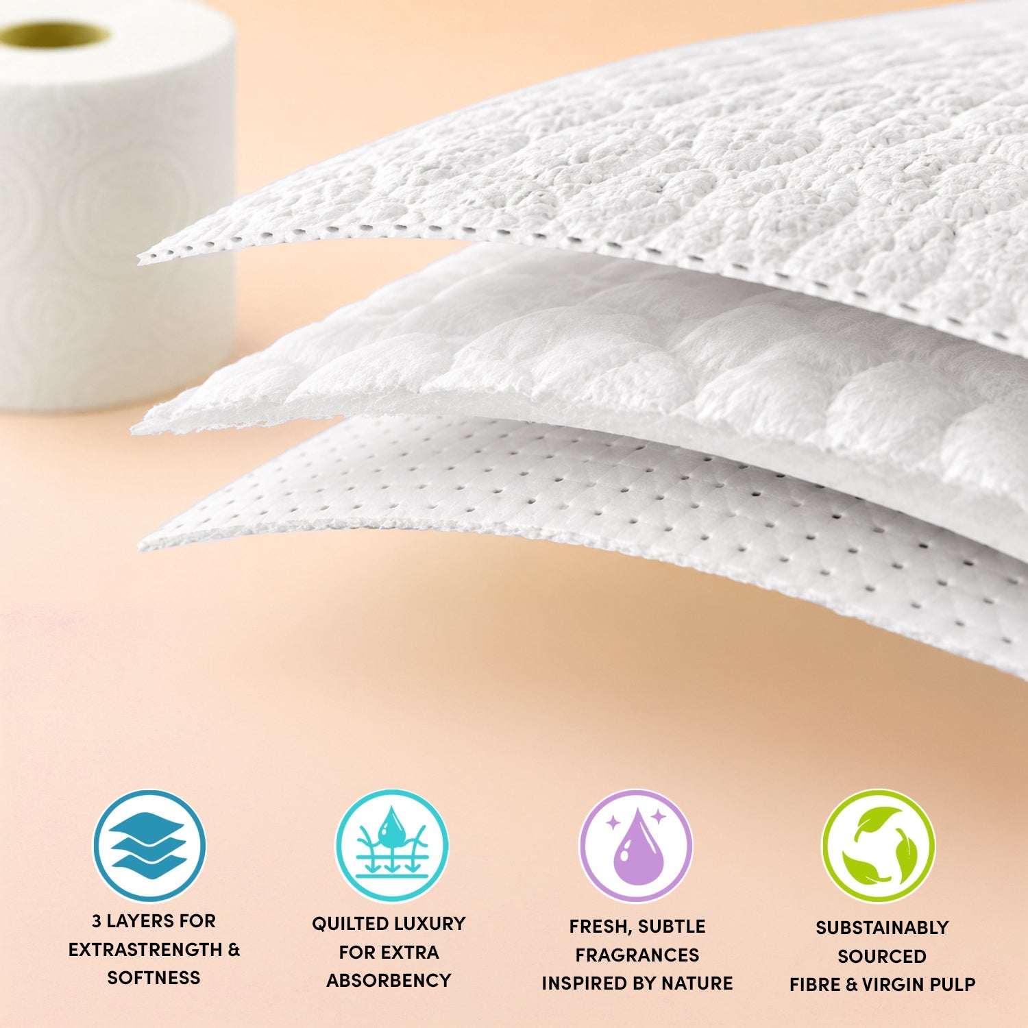Splesh Toilet Roll Signature Scented 96 Rolls|Quilted 3-Ply Soft Toilet Paper