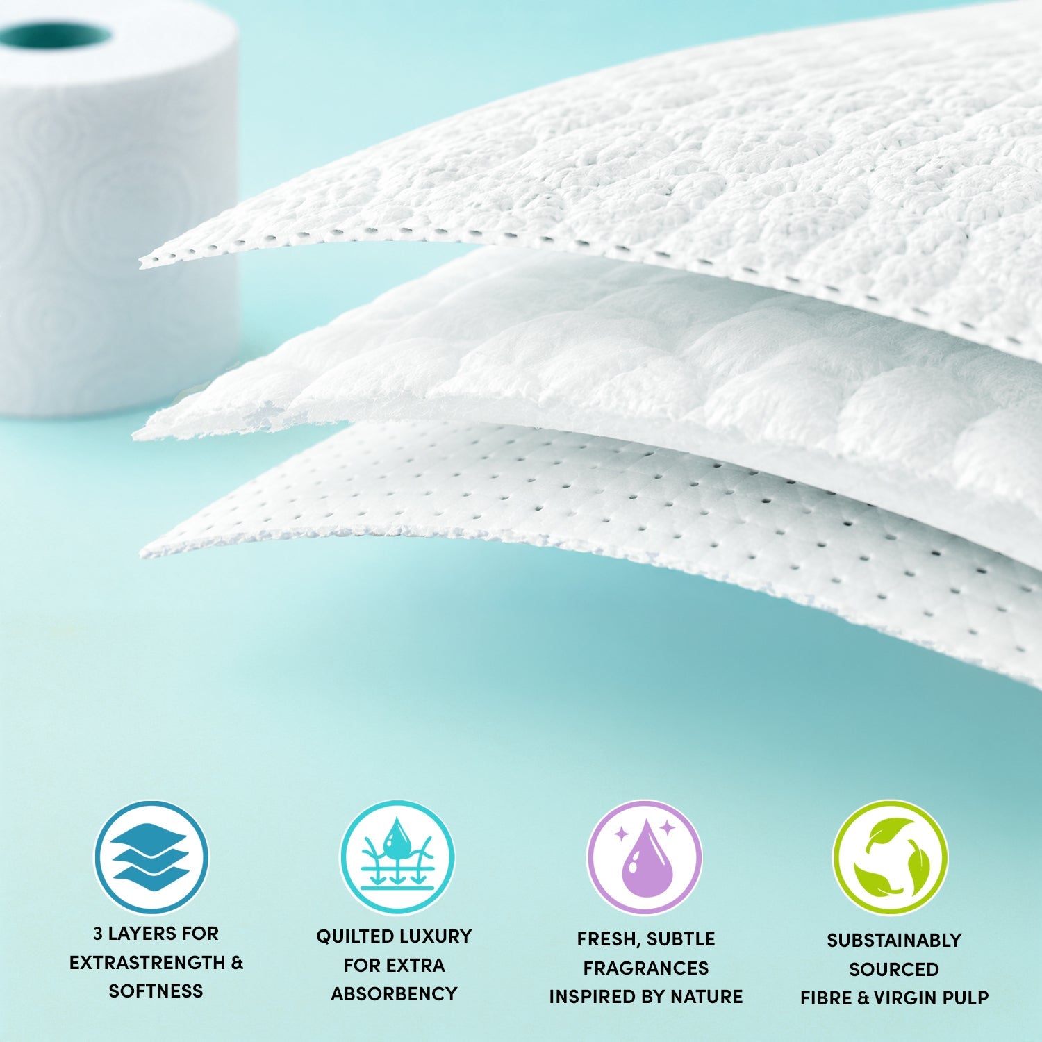 Splesh Toilet Roll, Soft & Quilted Eco-Friendly, White, 96 Rolls