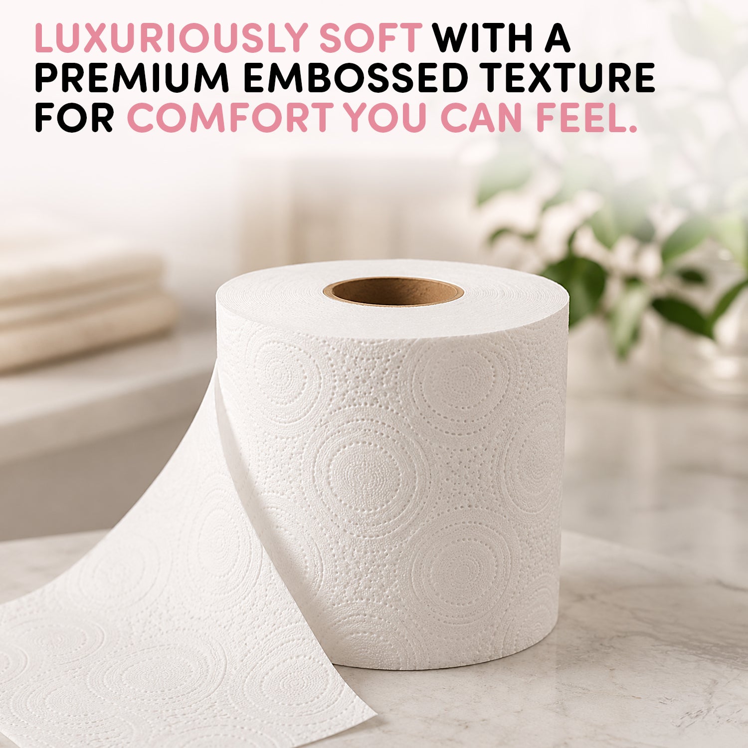 Splesh Quilted Toilet Roll Luxury Vanilla & Marshmallow 3-Ply Soft Toilet Paper, 12 Rolls