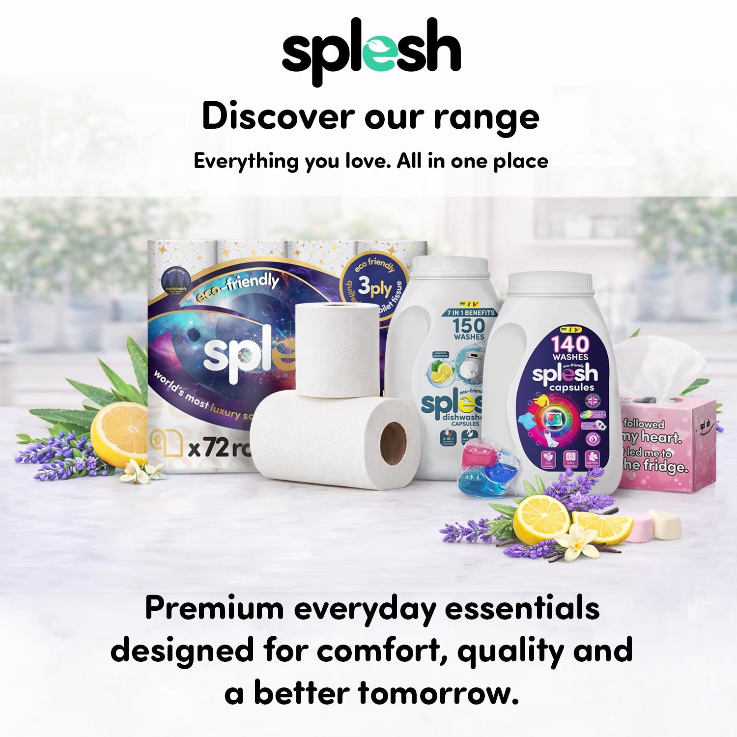 Splesh Toilet Roll Eco-Friendly, Soft & Quilted, Aloe Vera 36 Rolls