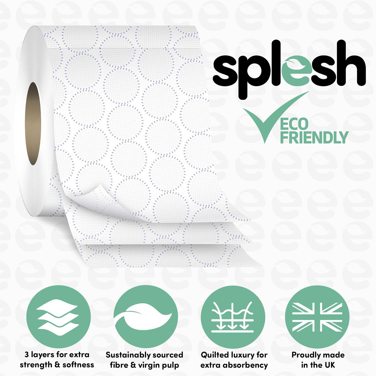 Splesh Toilet Roll Quilted White 48 Rolls, Culina Kitchen Towel 15 Rolls with Splesh 3in1 Laundry Capsules 140W