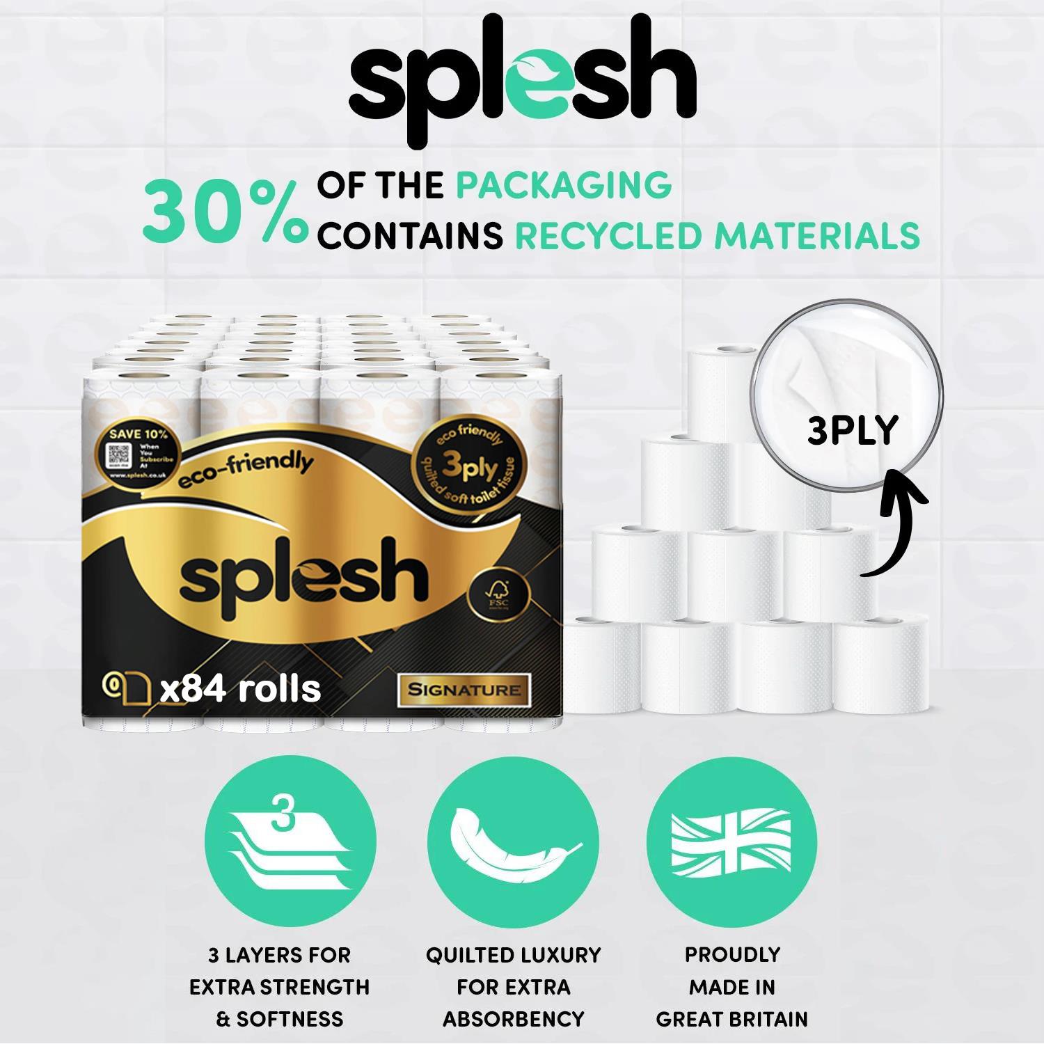 Splesh Toilet Roll Signature Scented 84 Rolls|Quilted 3-Ply Soft Toilet Paper