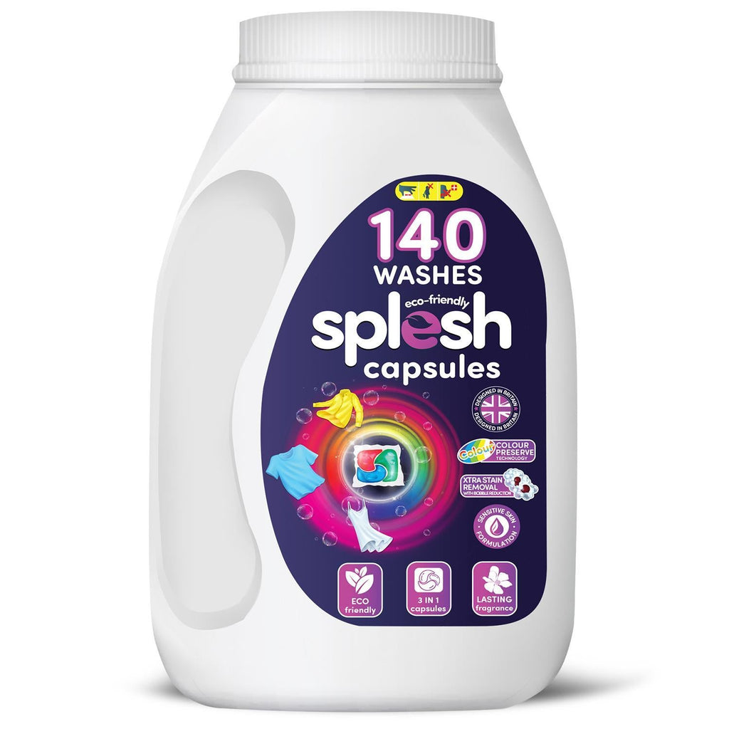 Splesh Toilet Roll Quilted White 48 Rolls, Culina Kitchen Towel 15 Rolls with Splesh 3in1 Laundry Capsules 140W