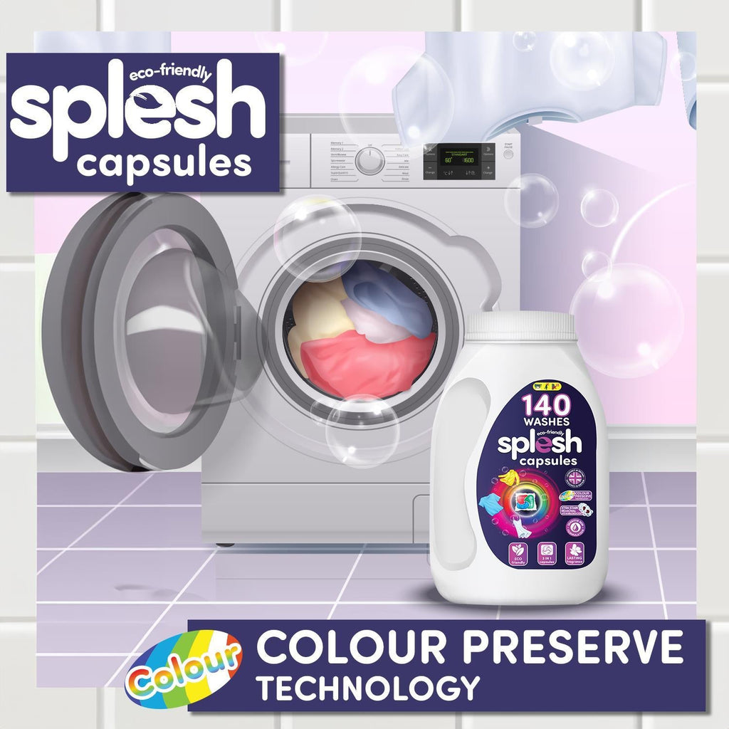 Splesh Toilet Roll Quilted White 48 Rolls, Culina Kitchen Towel 15 Rolls with Splesh 3in1 Laundry Capsules 140W