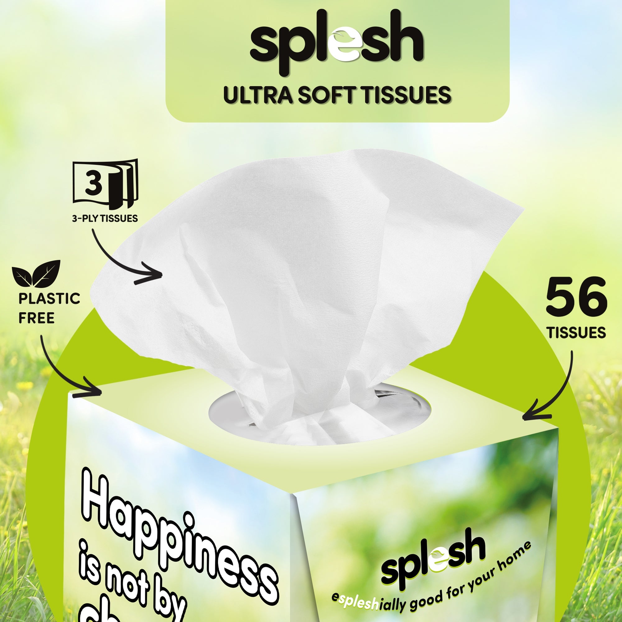 Splesh Ultra Soft Tissues, 48 Cube Boxes (2,688 Total) Bulk Pack