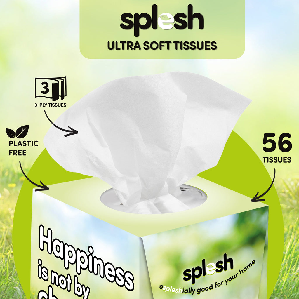 Splesh Ultra Soft Tissues, 24 Cube Boxes (1,296 Total) Bulk Pack